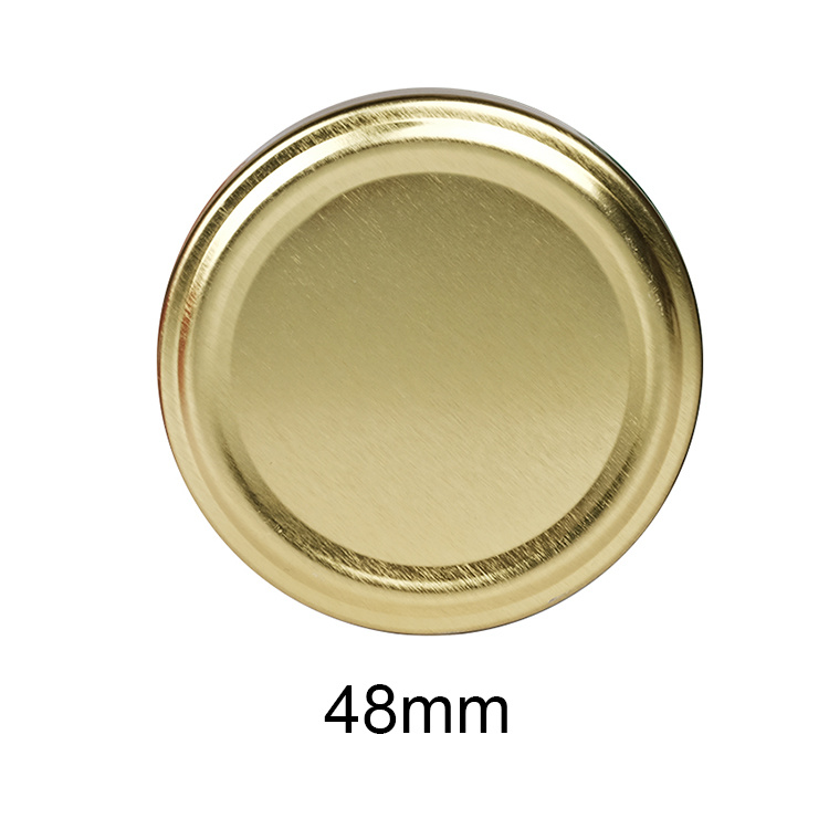 Custom Logo 38mm 43mm 48mm 53mm 58mm 63mm 70mm 82mm Golden Screw Caps Metal Lug Cap for Glass Jar