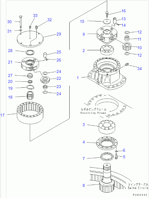 PC200-6 Gear Reduction Gearbox PC200-6D102 Swing Gearbox 20Y-26-00151 20Y-26-00150 3