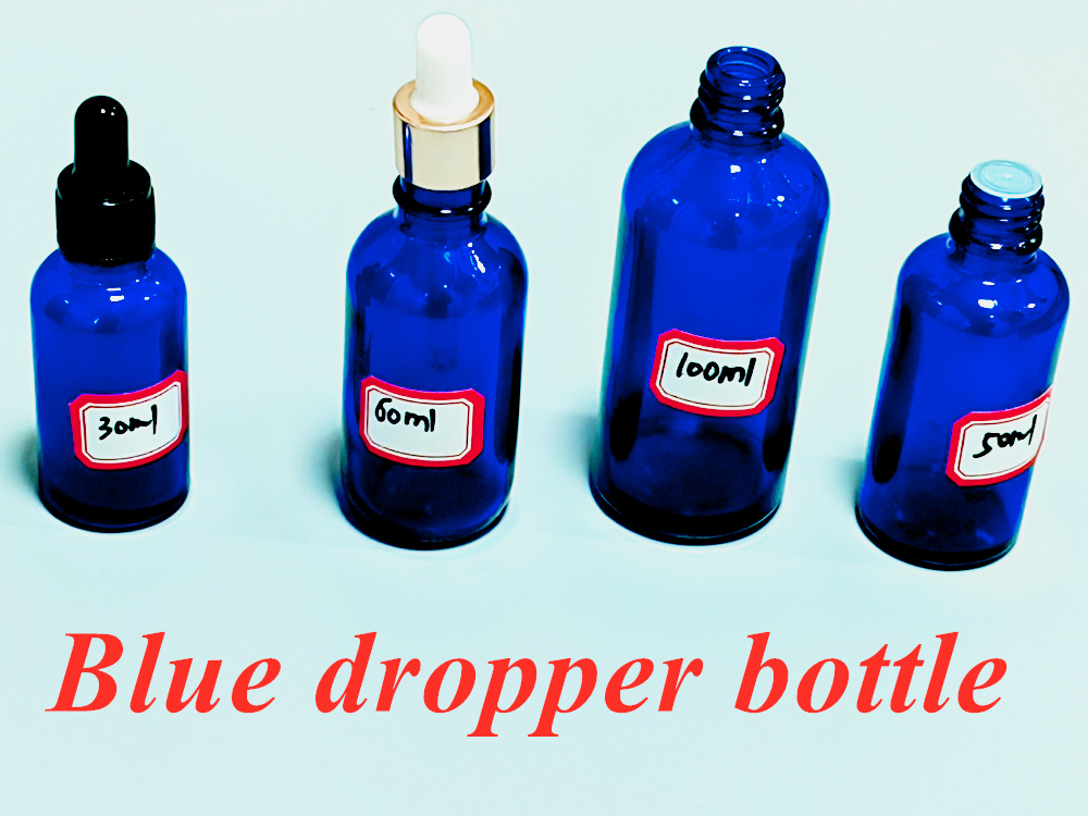 Wholesale Cheap 10ml 20ml 30ml 50ml Blue Glass Dropper Bottles for Serum Essential Oil Cosmetic Package