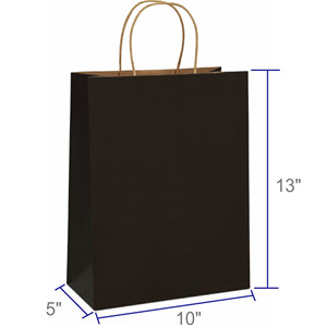 BagDream 10x5x13" Black Shopping Bags 25PCS