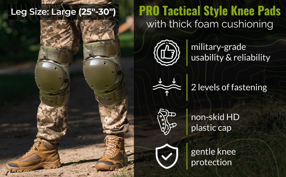 tactical knee pads with thick foam cushioning