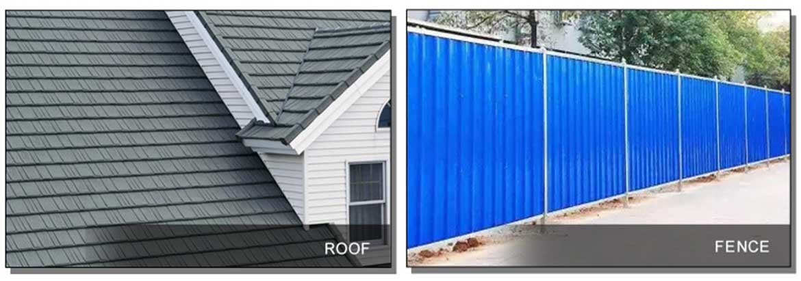 Angled Shape Color Coated Steel Roof Sheet for roof panels and fence 