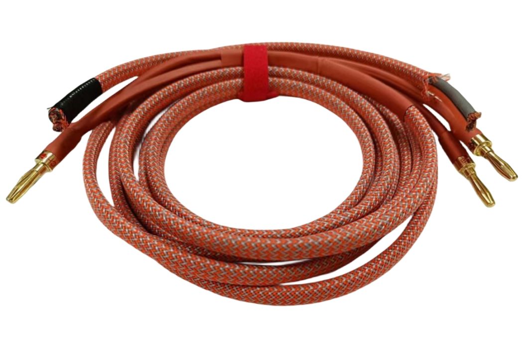 Pure Copper Braided HiFi Speak Cable Gold Plated Male Audio Cables and Interconnects