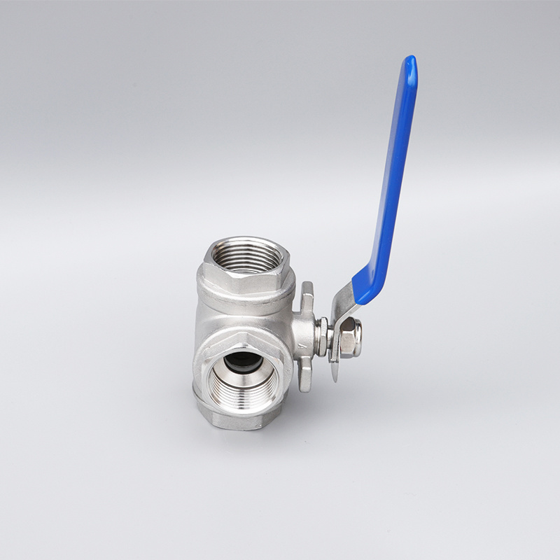 T Type 3 Way Stainless Steel Ball Valve with Female Thread