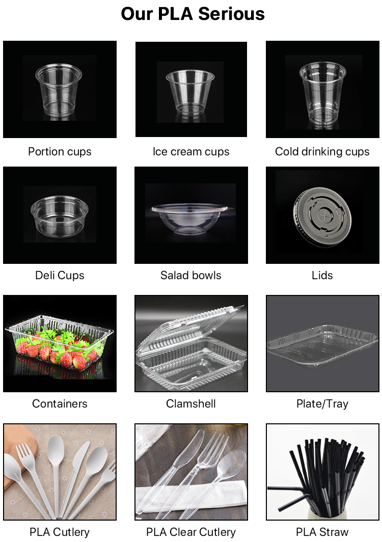 OEM Service 100% PLA Plastic Fully Compostable Quality Disposable Cutlery Biodegradable Spoon Fork Knife Set