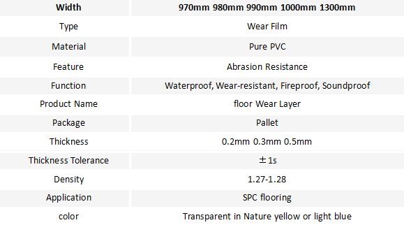 0.2mm 0.5mm 0.7mm SPC Wear Resisitant Layer For Vinyl Plank Flooring 4