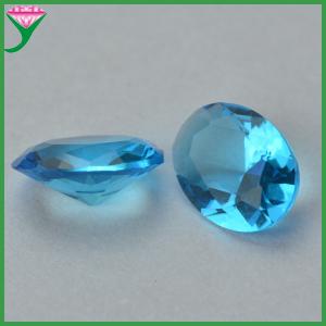 China China product oval shape decorate blue aquamarine glass gem stone for jewelry marking on sale 
