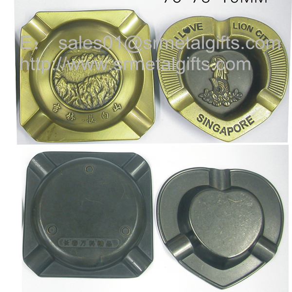 square metal souvenir cigarette ashtrays