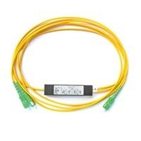 SC APC / UPC Singlemode Fiber Optic PLC Splitter 1*2 0.9mm Fiber Length