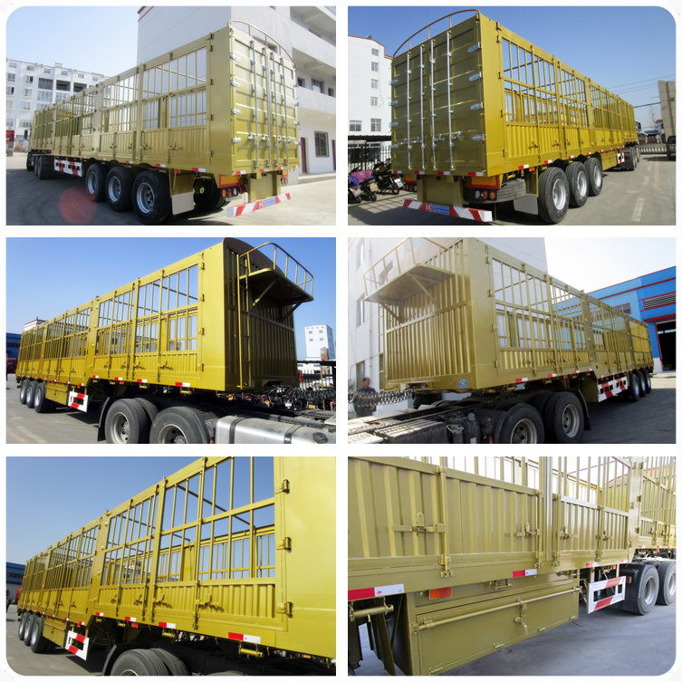 3 Axles 60tons Heavy Duty Cargo Fence Semi Trailer for Sale