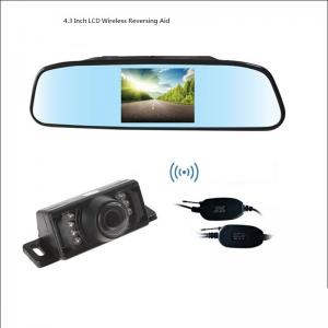 China Wireless 4.3 Inch LCD Rear View Mirror With Reverse Bakcup Camera Universal Car Monitor Parking assistance on sale 