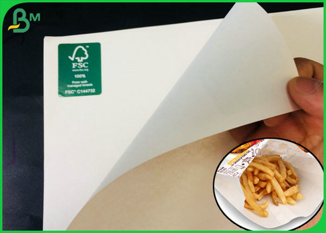 120GSM Food Grade Kraft White Paper With Customized Size To Wrap The French Fries
