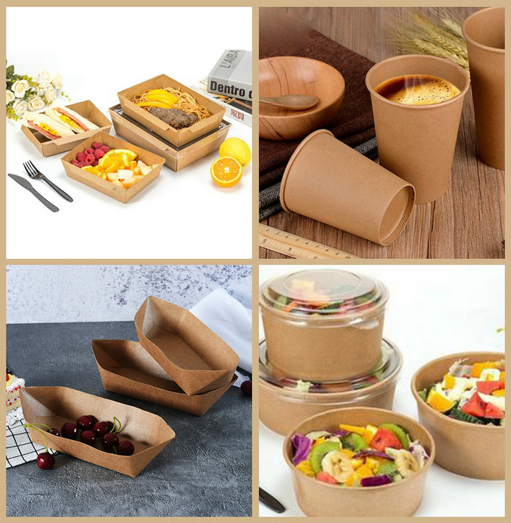 300gsm + 15g Glossy / Matte PE Coating Brown Kraft Paper For Food Trays