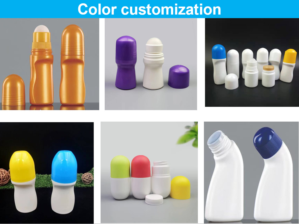 30ml 50ml 60ml White PE Plastic Deodorant Bottle Empty Refillable Roll on Bottles for Perfumes Sweat Removal