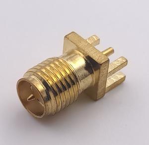 China Gold Plated Reverse Polarity Sma Connector RP - SMA Plug Connector For PCB 1.6mm Thickness on sale 