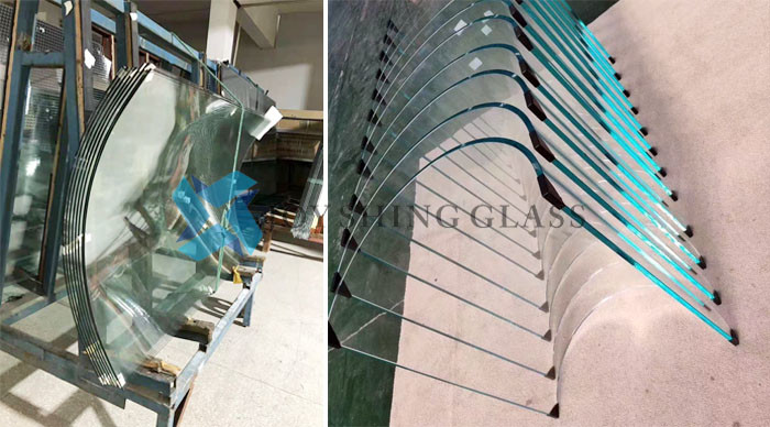 Bent architectural tempered glass