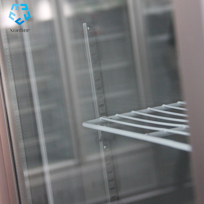 Double door large capacity commercial glass door stainless steel reefer freezer 8