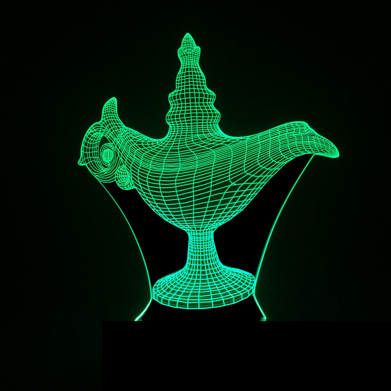 Custom OEM Creative Arabian magic lamp 3D stereoscopic night light LED decorative table night light 