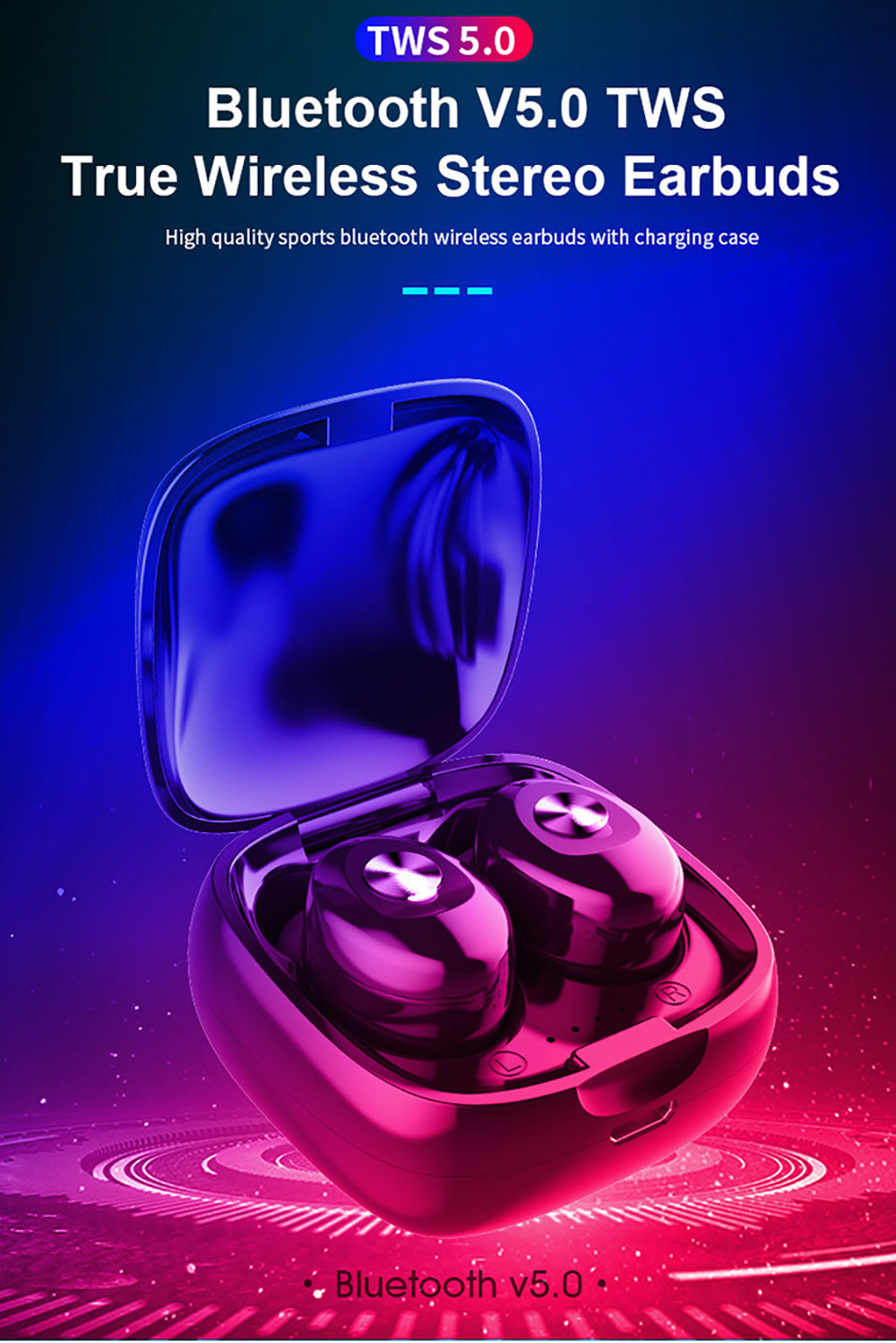 5D Stereo Tws Bluetooth 5.0 Earphone Stereo Wireless Earbus HiFi Sound Sport Earphones Handsfree Gaming Headset