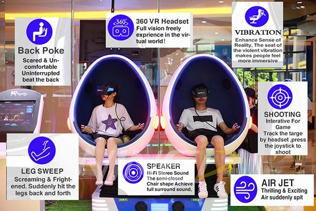 Indoor Amusement Park Dynamic Motion 9D Simulator Cinema Egg Rides Virtual Reality