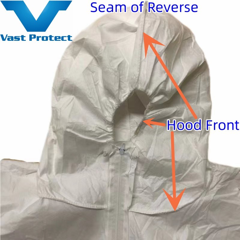 En1073 White Breathable Waterproof Economic Micro Film Protecting Clothing