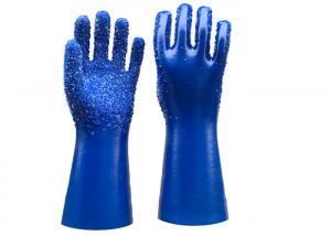 China Single Dipped PVC Dotted Gloves Gauntlet Interlock Liner Stable Working on sale 