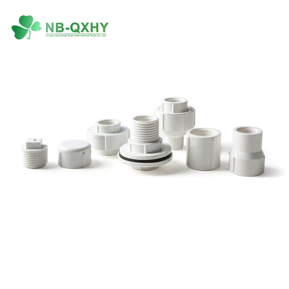 High Quality White UPVC PVC BSPT Female Reducer Threaded Tee for Water Supply