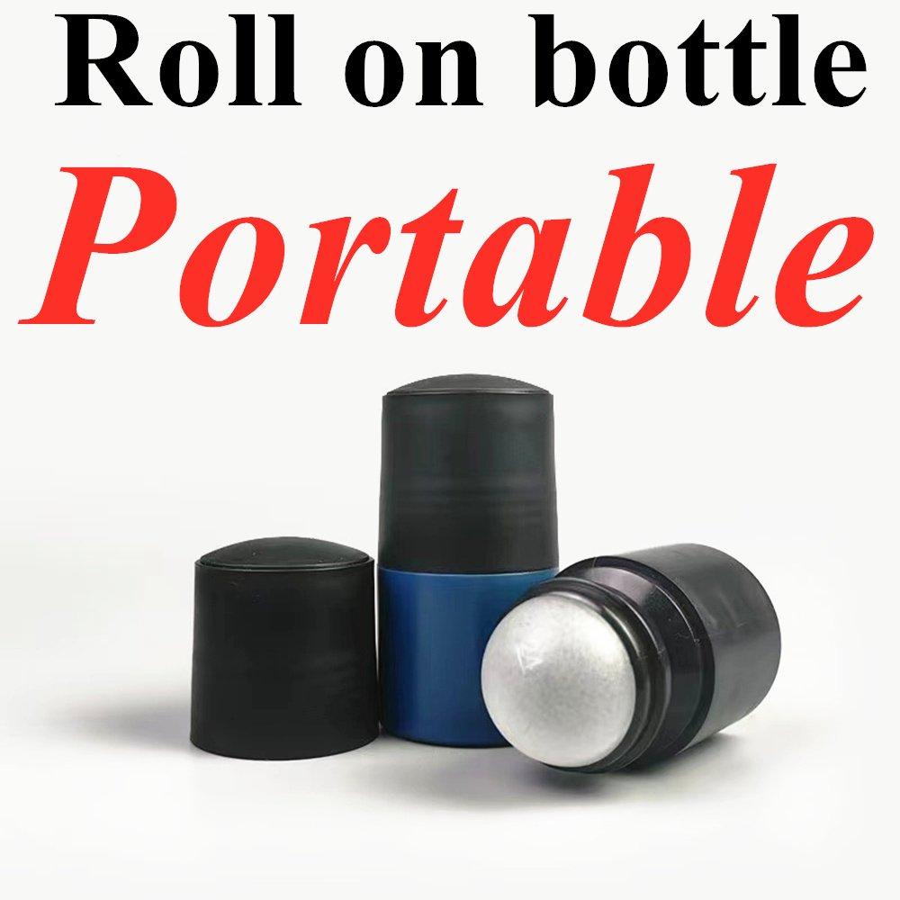 Hot Sale 50ml 60ml Child Lip Lick Food Use HDPE Black Plastic Roll on Bottle Sweat Stink Deodorant Bottle