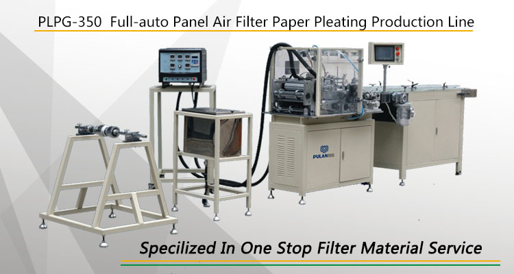 PLPG-350 Full-auto Panel Air Filter Paper Pleating Production Line for making air filter 