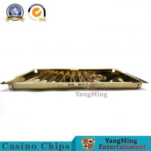 China Light Weight 7 Rows Metal Lock Casino Chip Box Titanium Yellow Bright on sale 