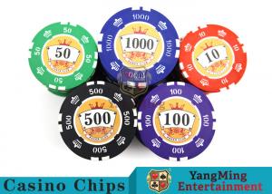China Jeu de puces pur de tisonnier de casino d'autocollant avec le logo UV, ensembles en céramique de jeton de poker on sale 