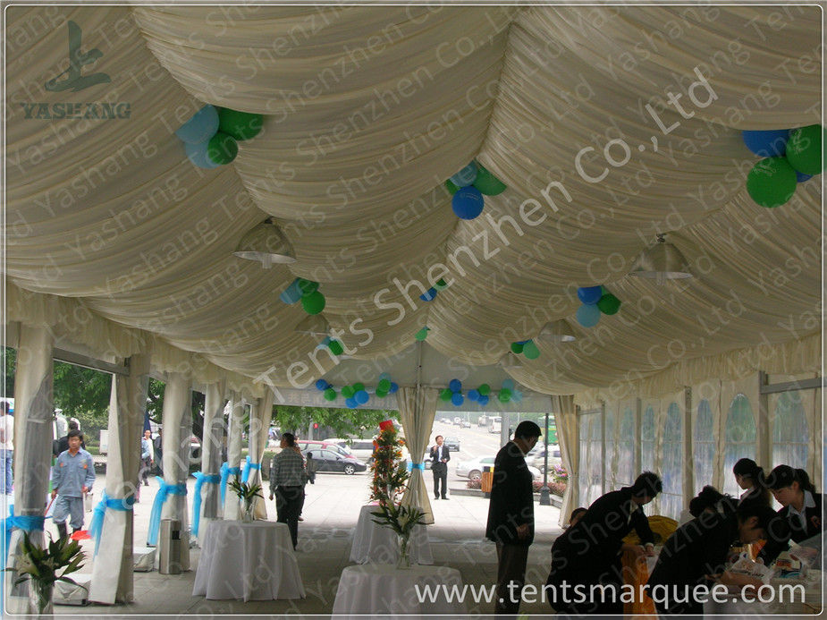 6M Span Commercial Rain Tents Outdoor Event Canopy With Luxury Decorations