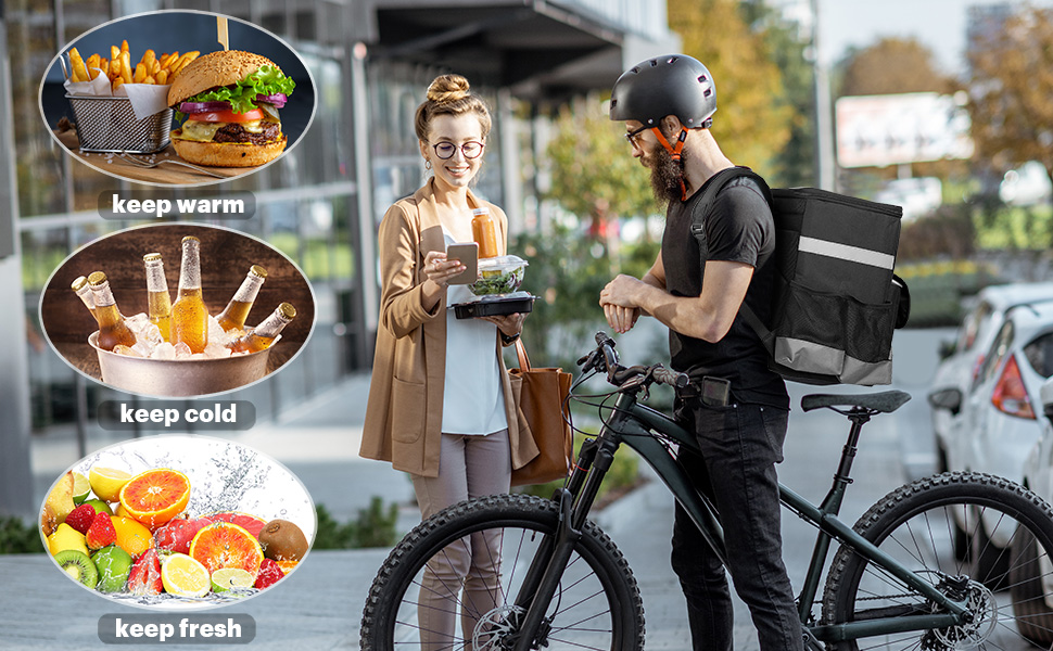 insulated backpack for food delivery workers