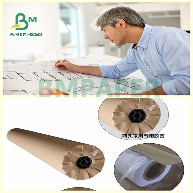 80gsm High Temperature CAD Plotter Paper Rolls For Engineering Drawing 508mm