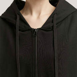 Custom Women Black Hoodie Ladies Plus Size Long Sleeve Zip up Sweatshirt Casual Hoodies