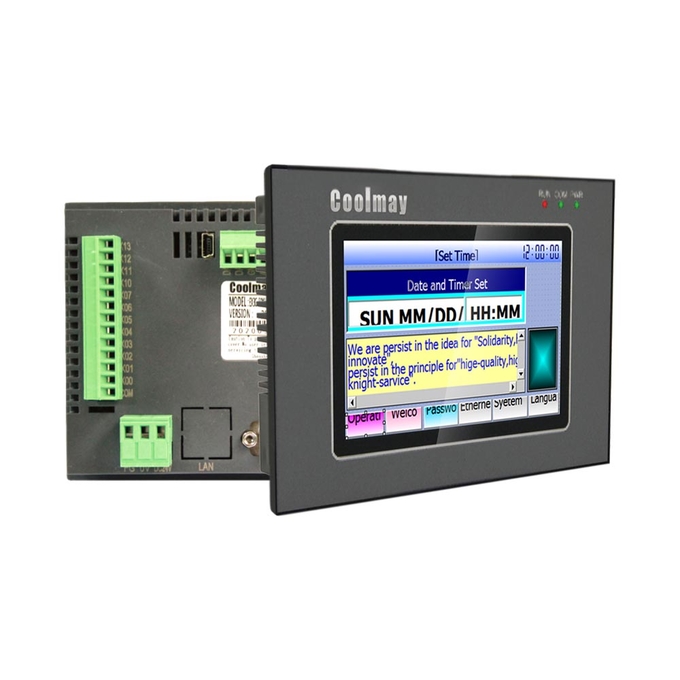 Analog Output Integrated HMI PLC Controller 12DO 5 Inch TFT Display 0