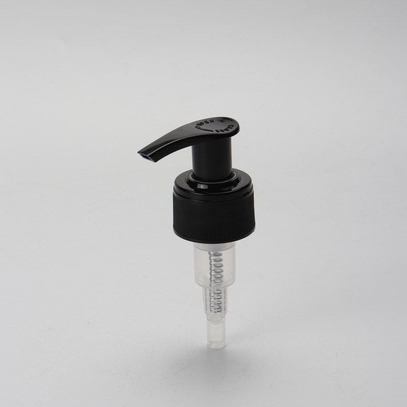 28/410 Plastic Black Ribbed Left Right Lotion Pump for Body Care, 28/400 Plastic Lotion Dispenser Pump