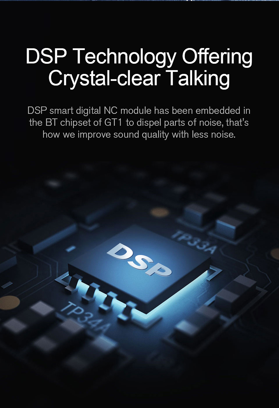 Gt1 Tws Fingerprint Touch Bluetooth Earphones Noise Cancelling HD Stereo Wireless Headphones