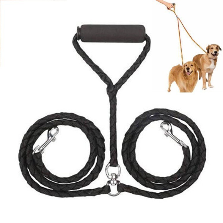 2 handle dog leash