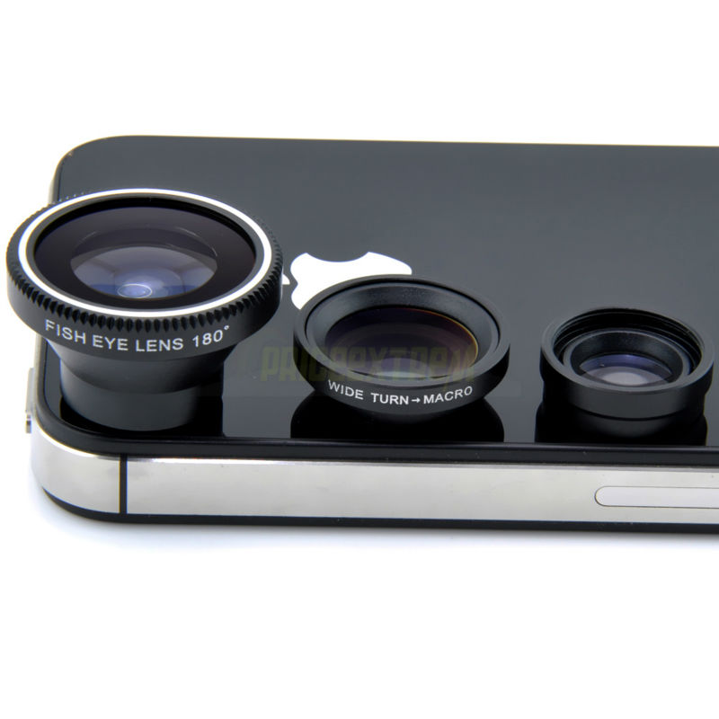 Detachable 3 In 1 Wide Angle Macro Fisheye Mobile Phone Camera Lens