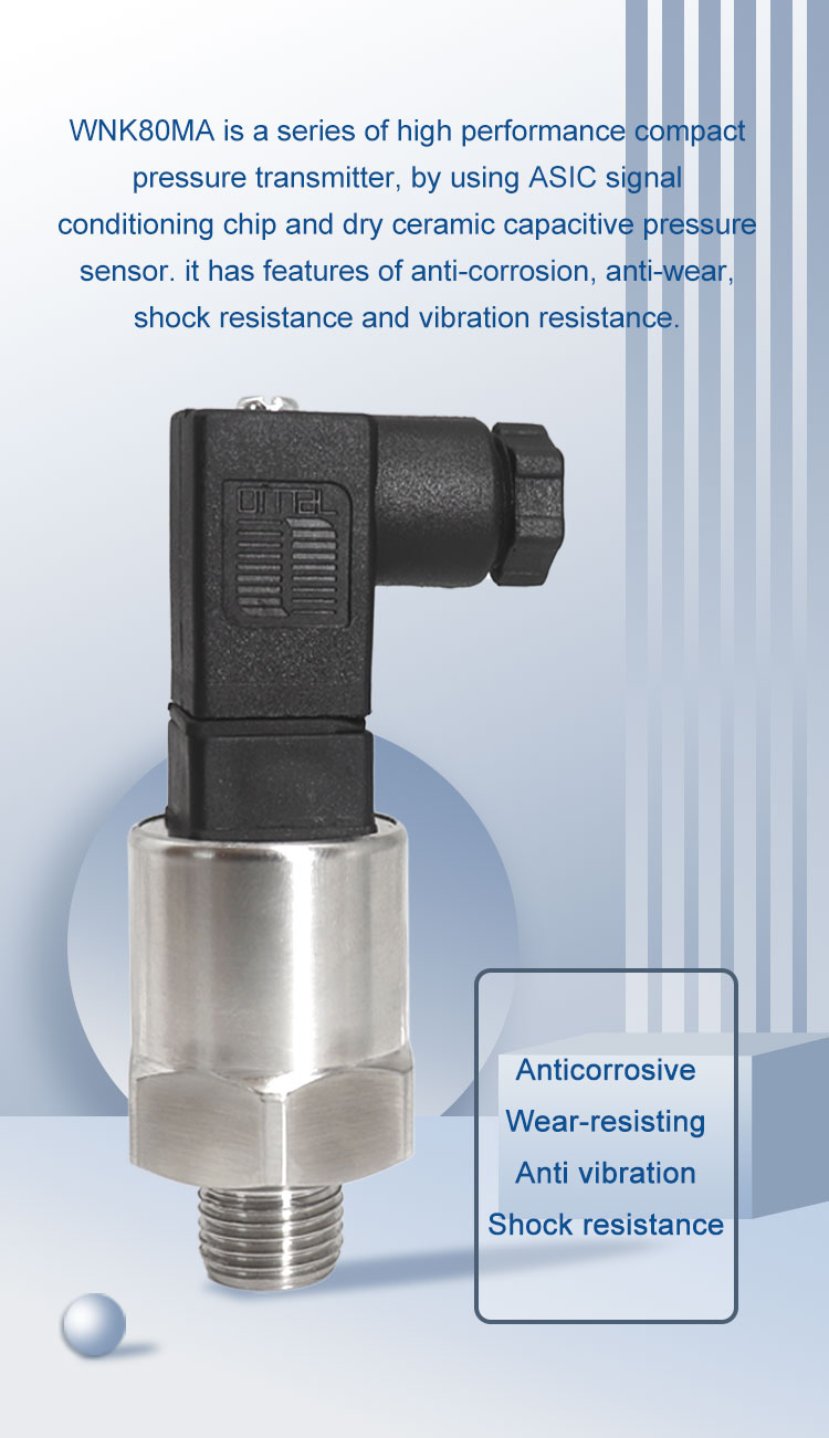 WNK 4-20ma 0.5-4.5V I2C 0-6Mpa Pressure Sensor For Water Treatment System