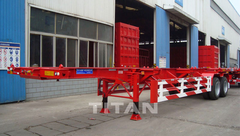 Tri Axle 12m 50 Tons Shipping Container Trailer Chassis