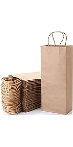 Wine Bags Kraft Paper Bags Bluk White Gift Shopping Bags Party Bags Recyclable Retails Wrapping