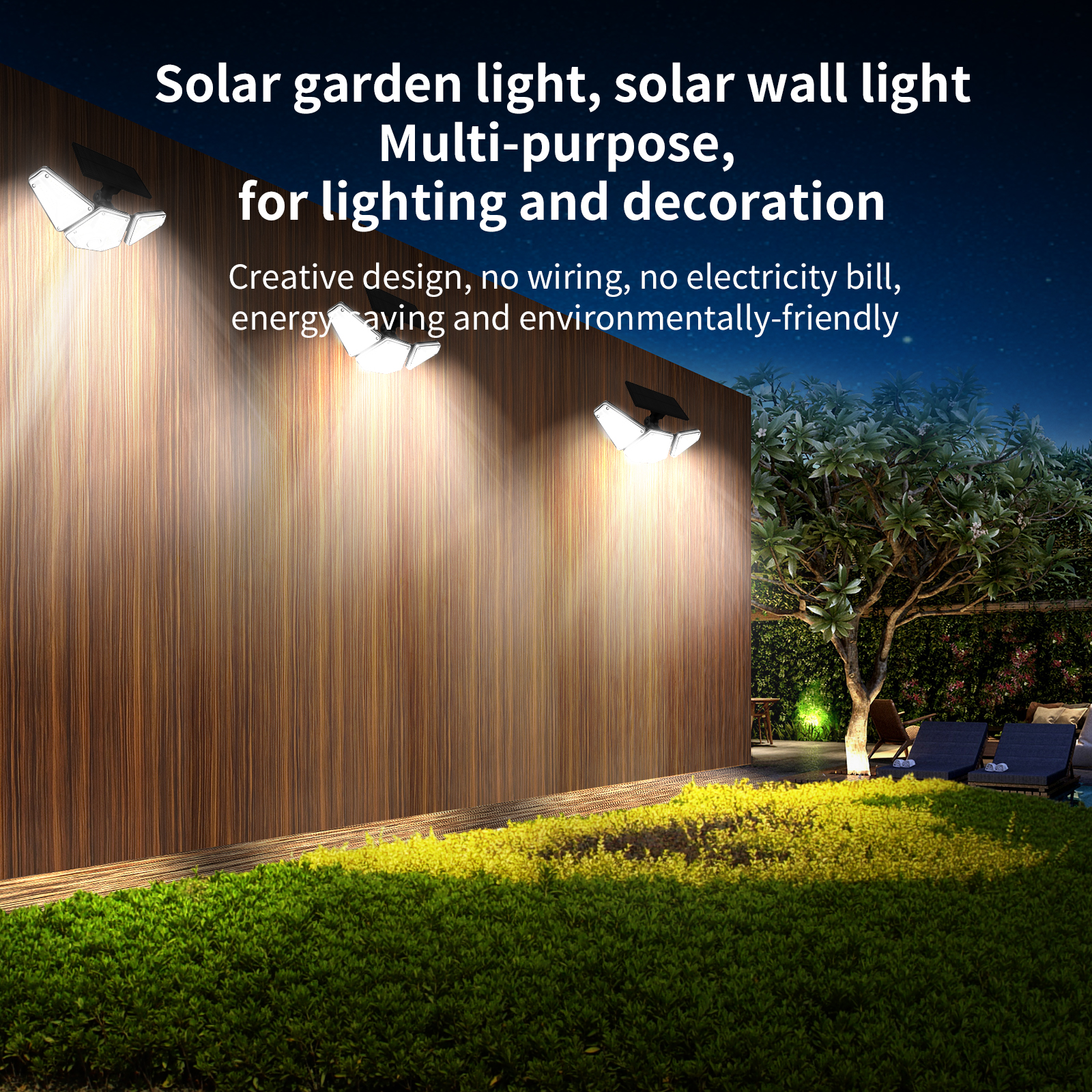 Solar LED outdoor wall light
