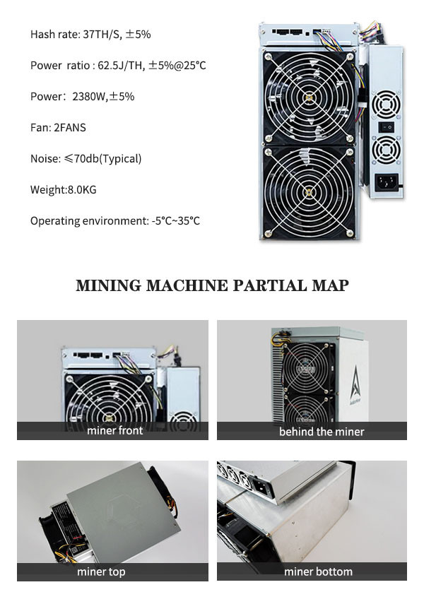 ASIC Canaan Avalon A1047 37T , 2380W BTC Bitcoin Miners all in one 1