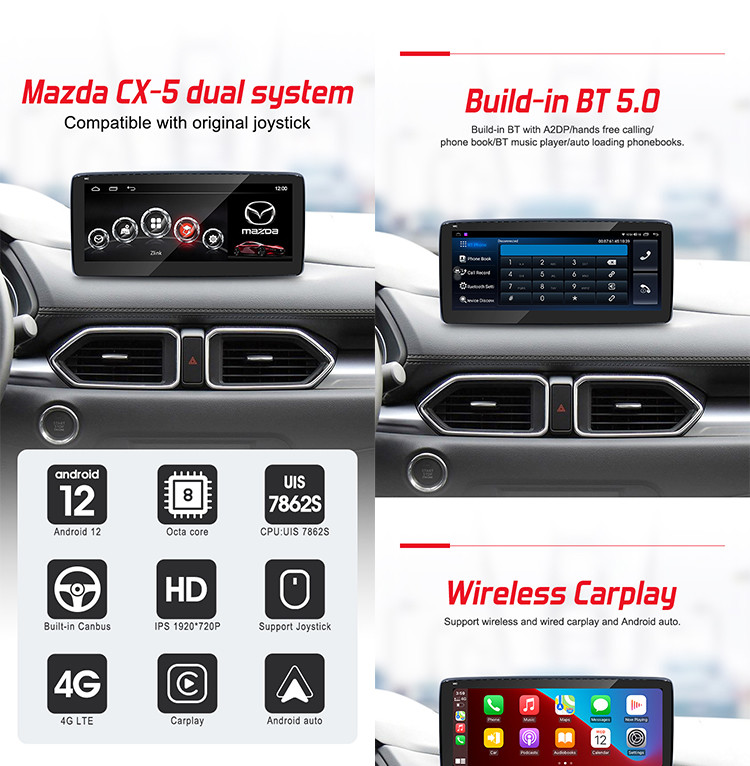 10.25 Inch Octa Core Head Unit , Android Auto Media Player For Mazda CX5