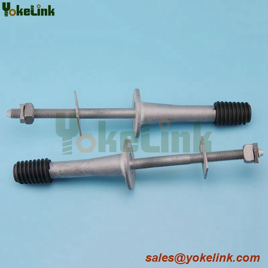 3/4" Long shank Crossarm Insulator Pin with Nylon thread for Line hardware