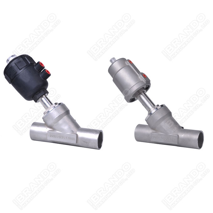 Stainless Steel Pneumatic Threaded Angle Seat Valve Double Acting 4