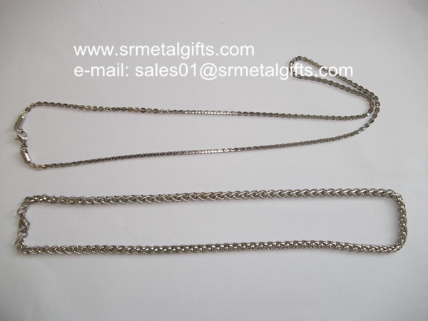 stainless steel link chain necklaces flat link chain jewelry
