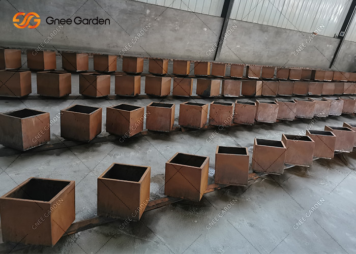 New Style Square Shape Metal Flower Pot Cubic Garden Corten Steel Planter for Graden